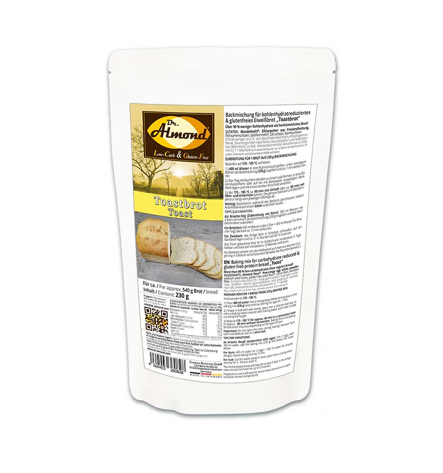 Toastbrot low carb glutenfrei paleo Brotbackmischung Brot selber backen keto