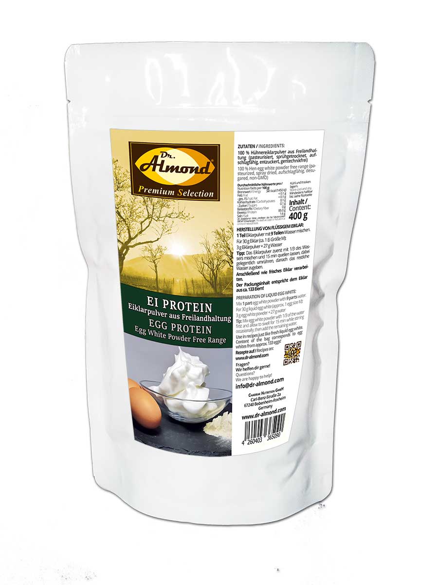 EI PROTEIN Eiklarpulver aus Freilandhaltung Aufschlagfähig, Geschmacksneutral, zum Backen und für Shakes