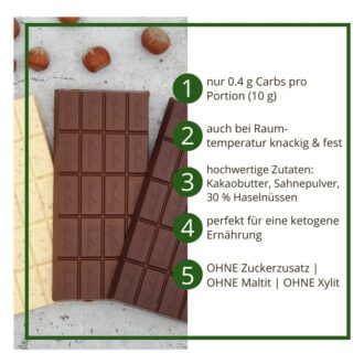 Alternative view of CHOKETO Bunter Mix HASELNUSS  | 3 handgemachte Tafeln – Low Carb & Keto Schokolade | ohne Zuckerzusatz