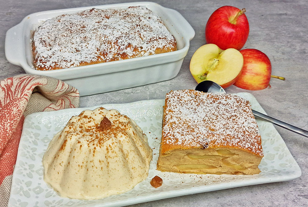 Rezept Apfel Zimt Grießauflauf lowcarb keto glutenfrei