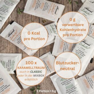 Zuketo Karamelltraum Box | Portionsbeutel (100 x 5 g) | ohne Zuckerzusatz | keto – Bild 4